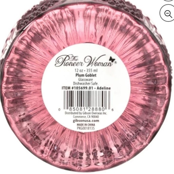 New The Pioneer Woman Adeline 12-Ounce Footed Glass Goblets, Set of 4, Plum: - Picture 4 of 5